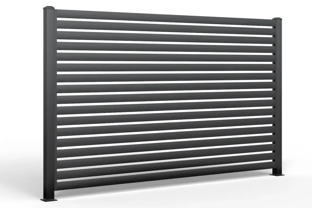 Sola Horizontal Slat fence panel angle view
