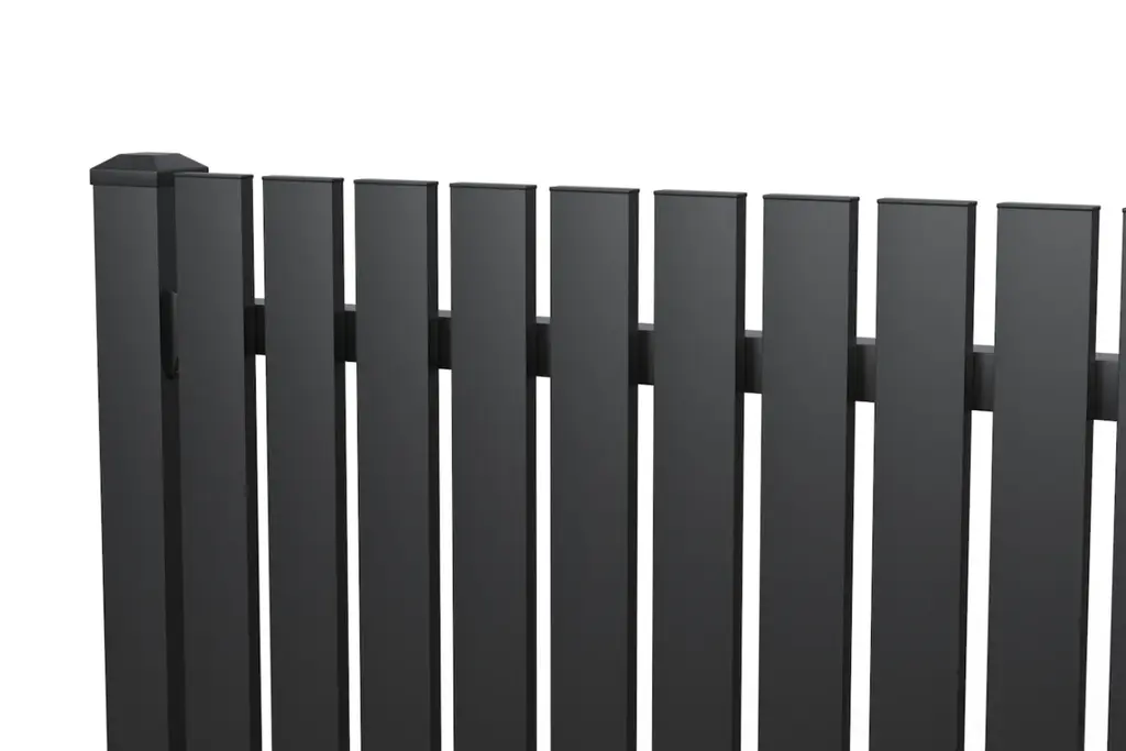 Luna Vertical Slat fence panel angle view